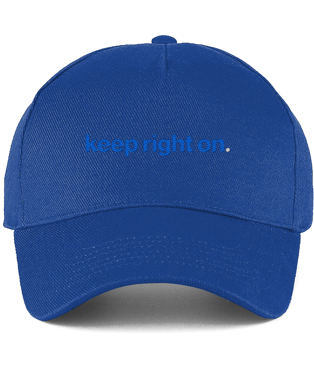 Keep Right On embroidered Birmingham City baseball cap in Bright Royal, Legends in Thread