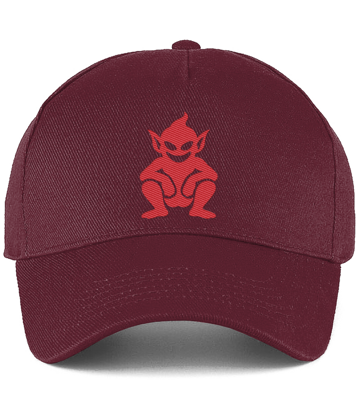 Lincoln Imp embroidered Lincoln City baseball cap in Burgundy, Legends in Thread