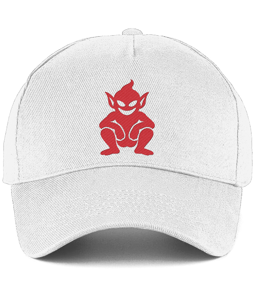 Lincoln Imp embroidered Lincoln City baseball cap in White, Legends in Thread