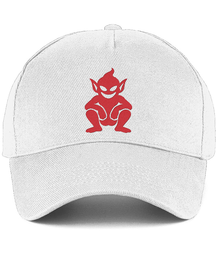Lincoln Imp embroidered Lincoln City baseball cap in White, Legends in Thread