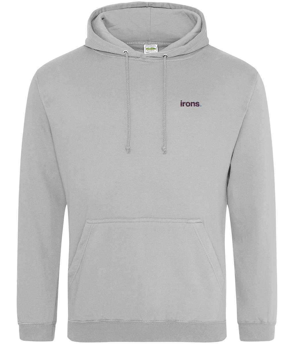 Irons. embroidered West Ham hoodie in Heather Grey, Legends in Thread