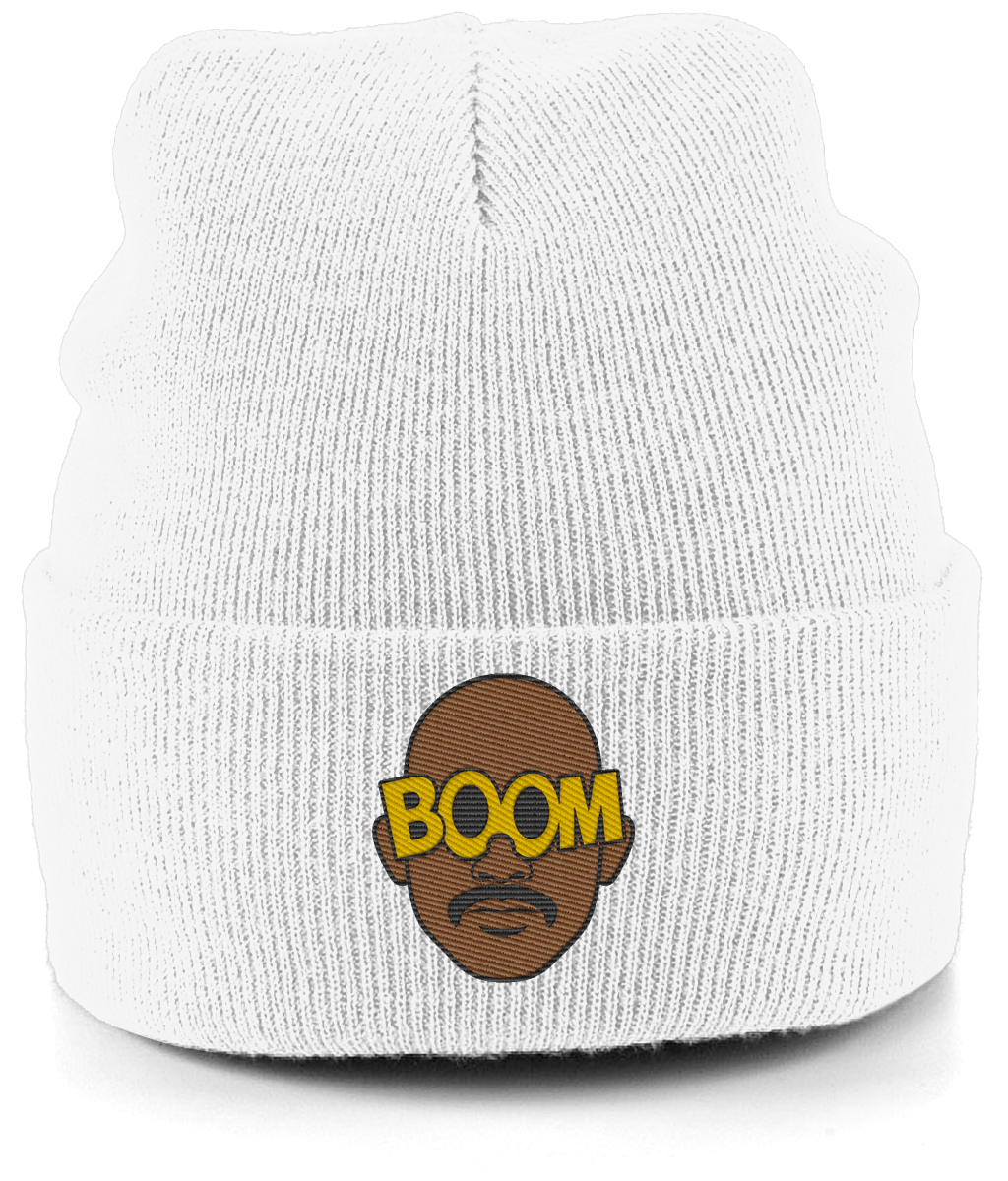 Mateta Boom Glasses embroidered Crystal Palace beanie in White, Legends in Thread