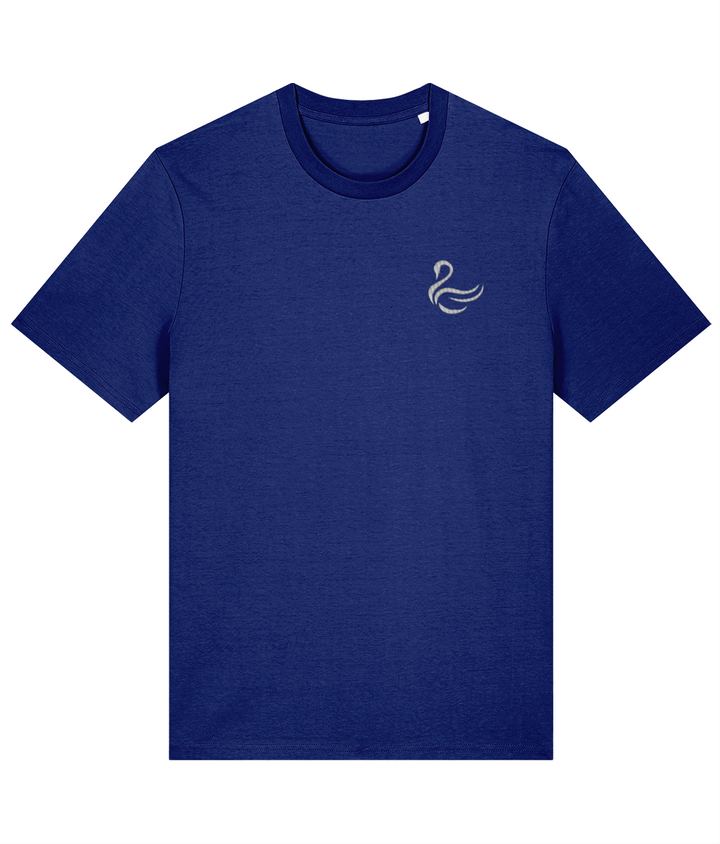 Swansea Swan embroidered Swansea City cotton tee in Worker Blue, Legends in Thread