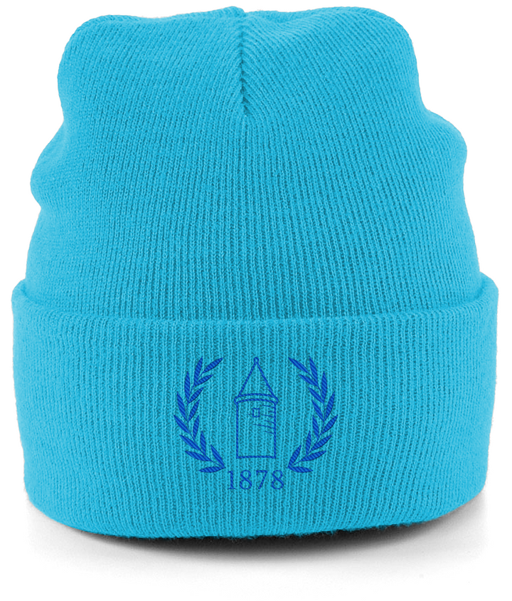 EFC 1878 embroidered Everton beanie in Surf Blue, Legends in Thread