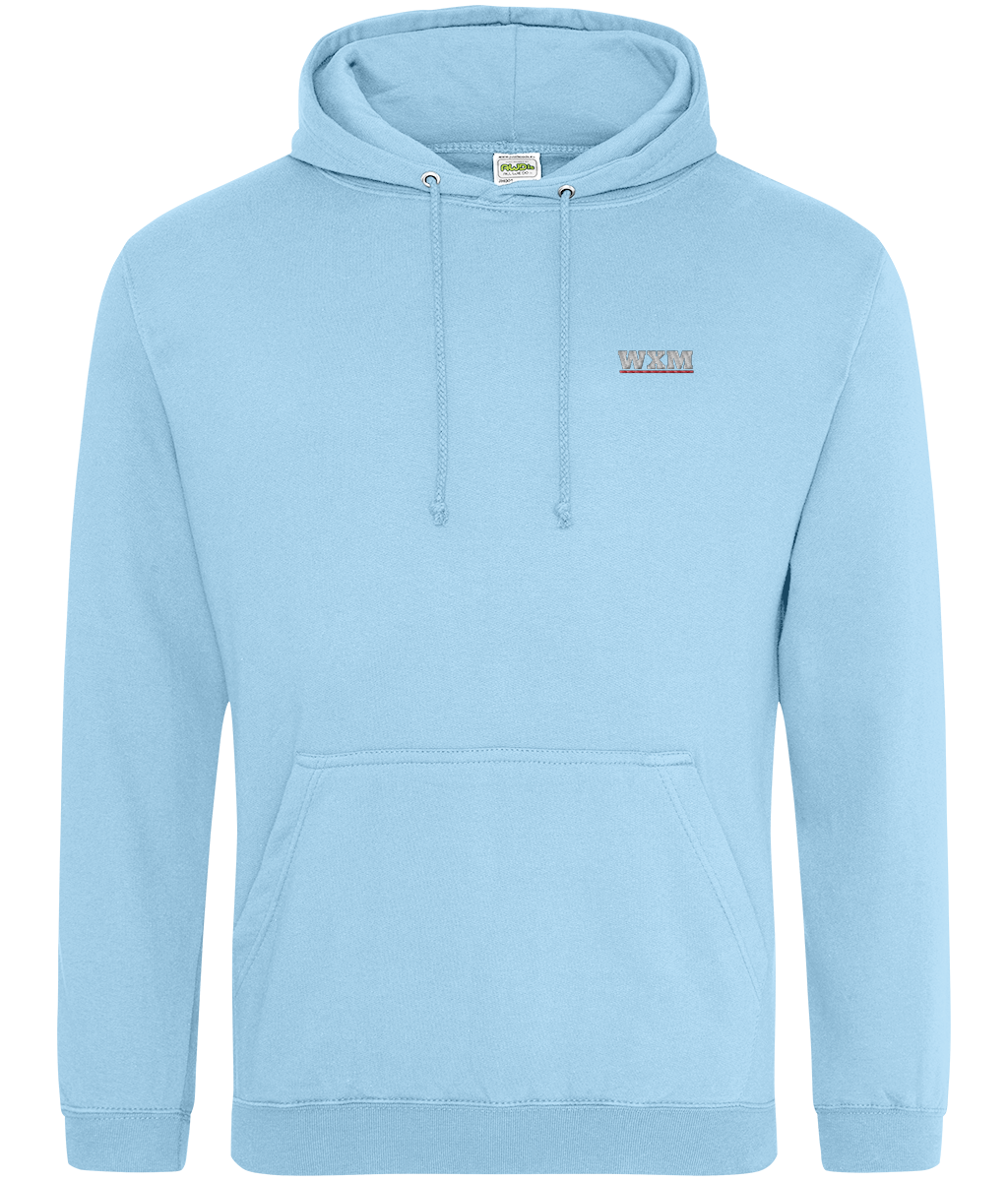 WXM embroidered Wrexham hoodie in Sky Blue, Legends in Thread