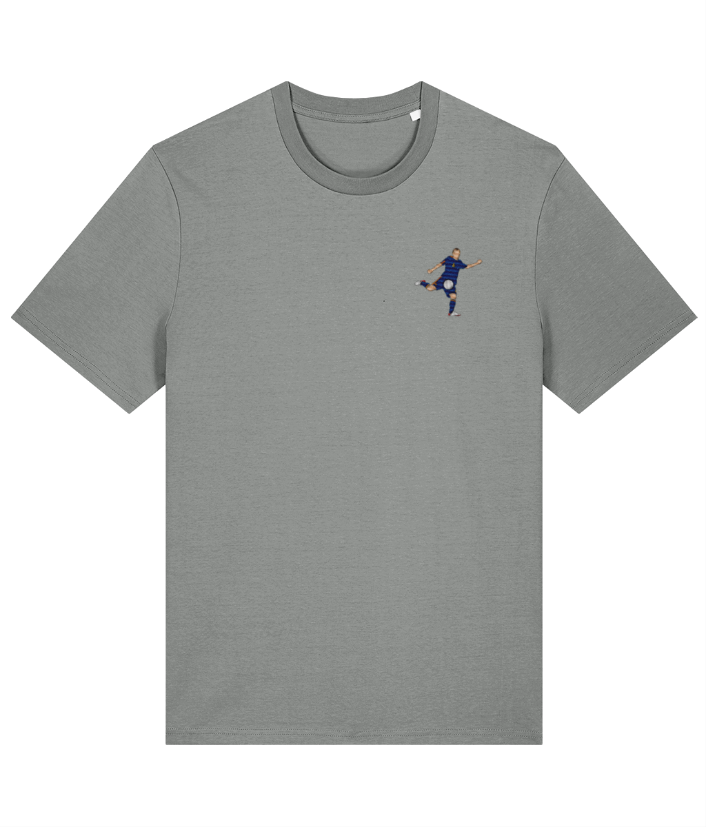 Iniesta World Cup Goal embroidered Spain cotton tee, Legends in Thread