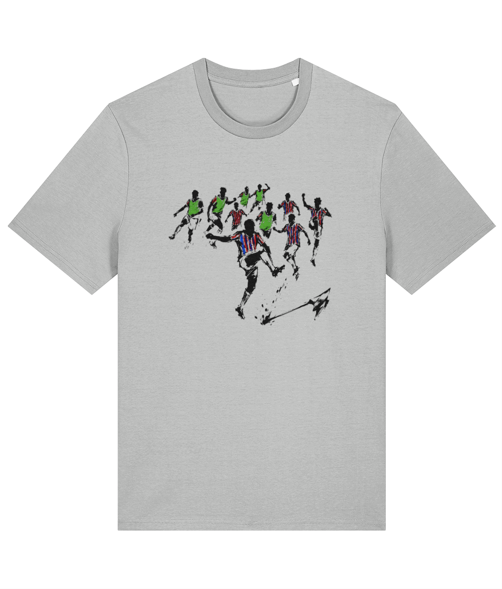 Conference League Boom (no text) printed Crystal Palace cotton tee in Heather Grey, Legends in Thread