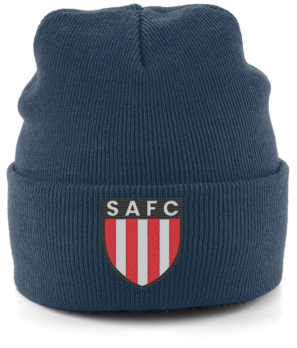 SAFC embroidered Sunderland beanie in French Navy, Legends in Thread