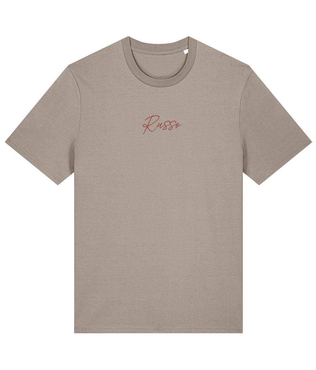 Russo Embroidery embroidered Arsenal cotton tee in Desert Dust, Legends in Thread