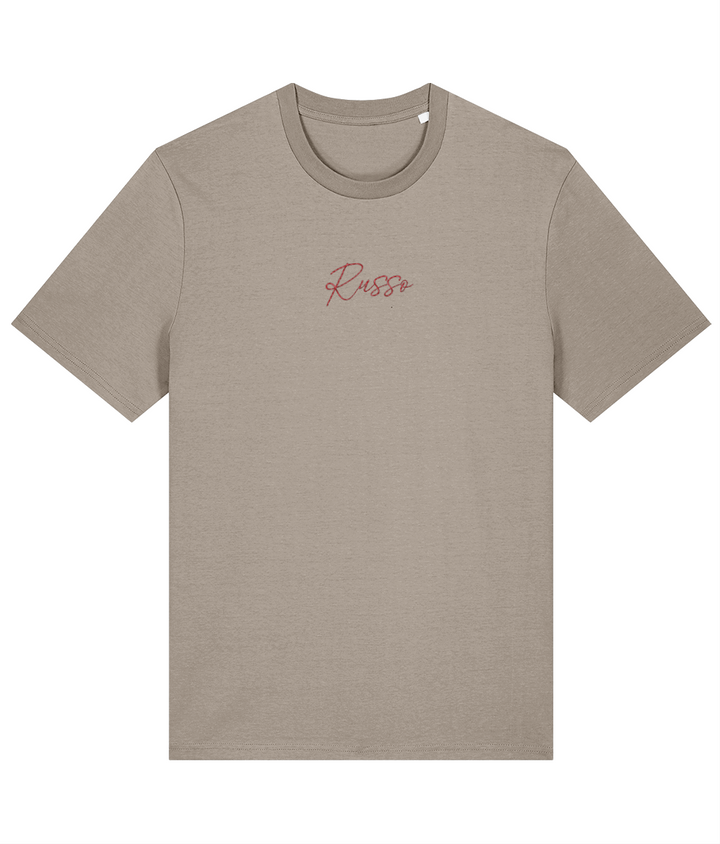 Russo Embroidery embroidered Arsenal cotton tee in Desert Dust, Legends in Thread