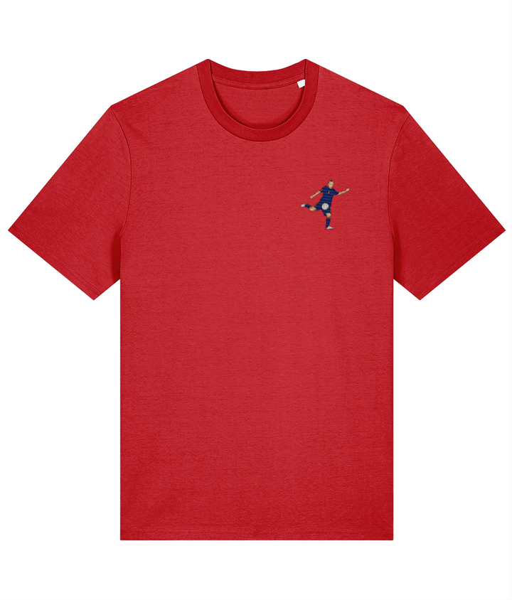 Iniesta World Cup Goal embroidered Spain cotton tee, Legends in Thread