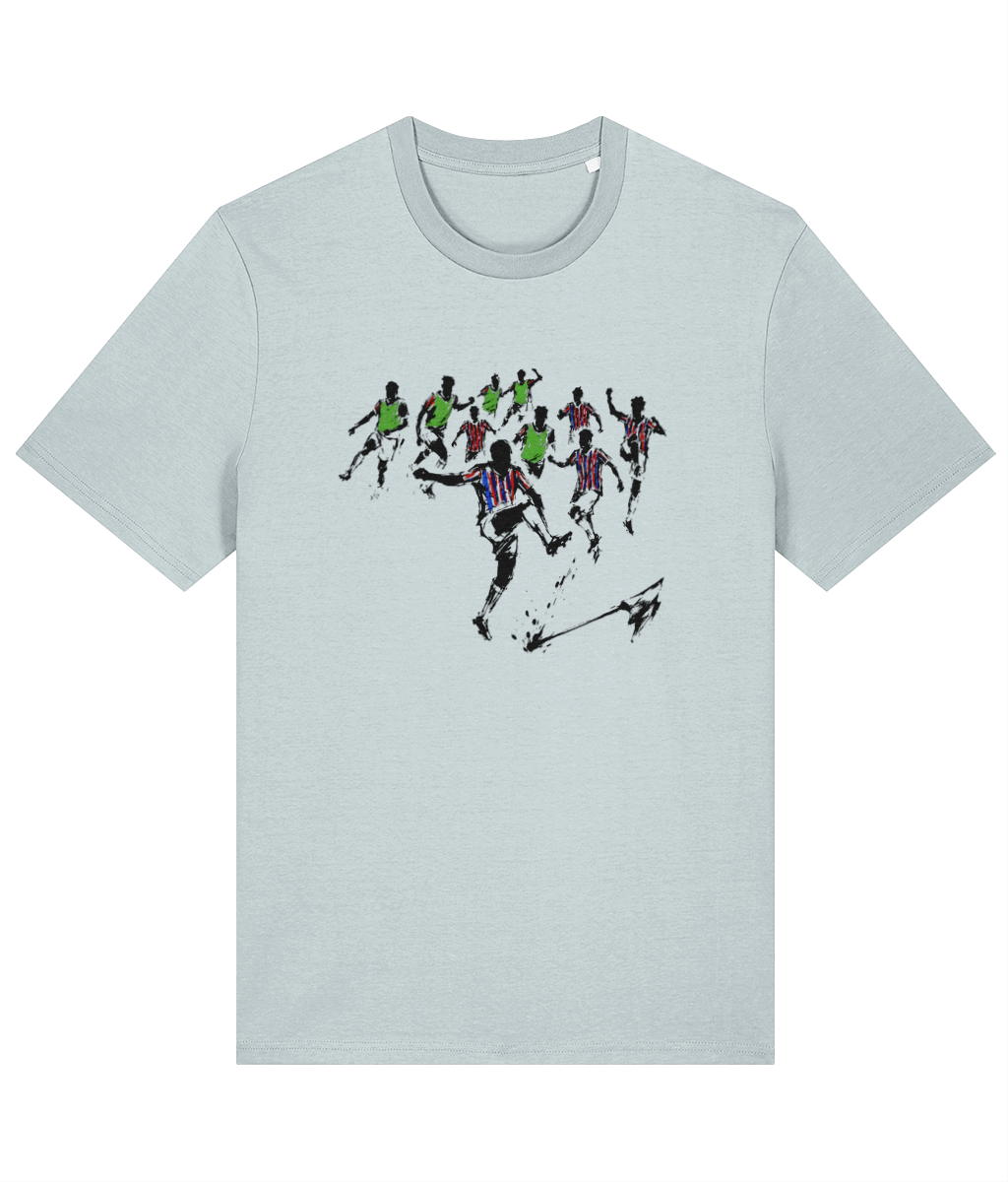 Conference League Boom (no text) printed Crystal Palace cotton tee in Blue Ice, Legends in Thread