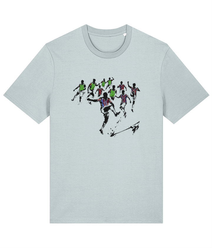 Conference League Boom (no text) printed Crystal Palace cotton tee in Blue Ice, Legends in Thread