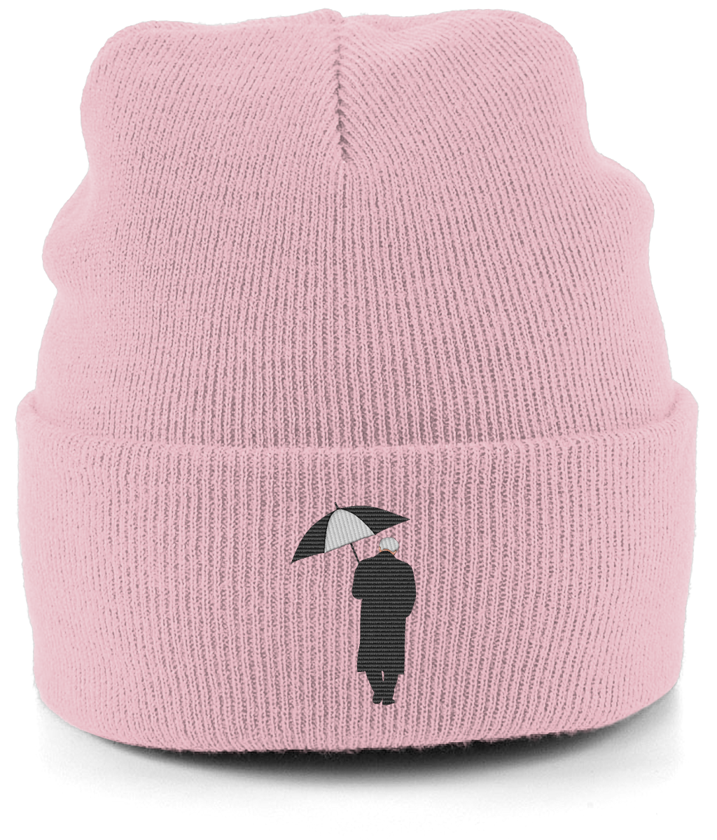 Bobby Robson Umbrella embroidered Newcastle United beanie in Dusty Pink, Legends in Thread