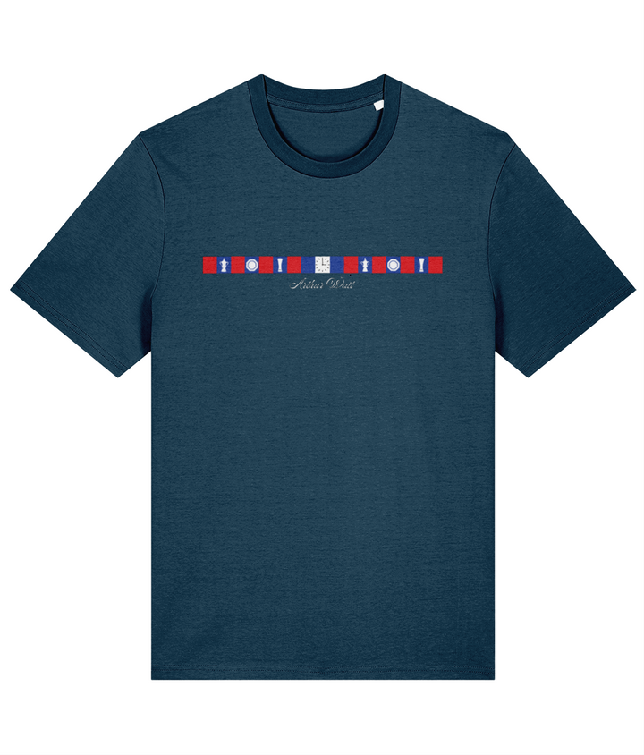 Arthur Wait Fascia printed Crystal Palace cotton tee in Deep Teal, Legends in Thread