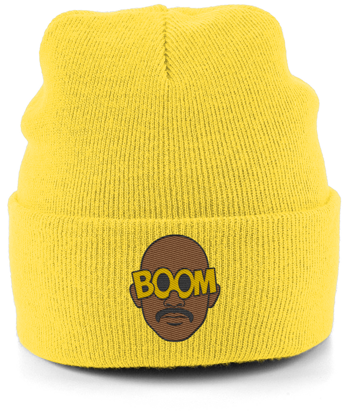 Mateta Boom Glasses embroidered Crystal Palace beanie in Yellow, Legends in Thread