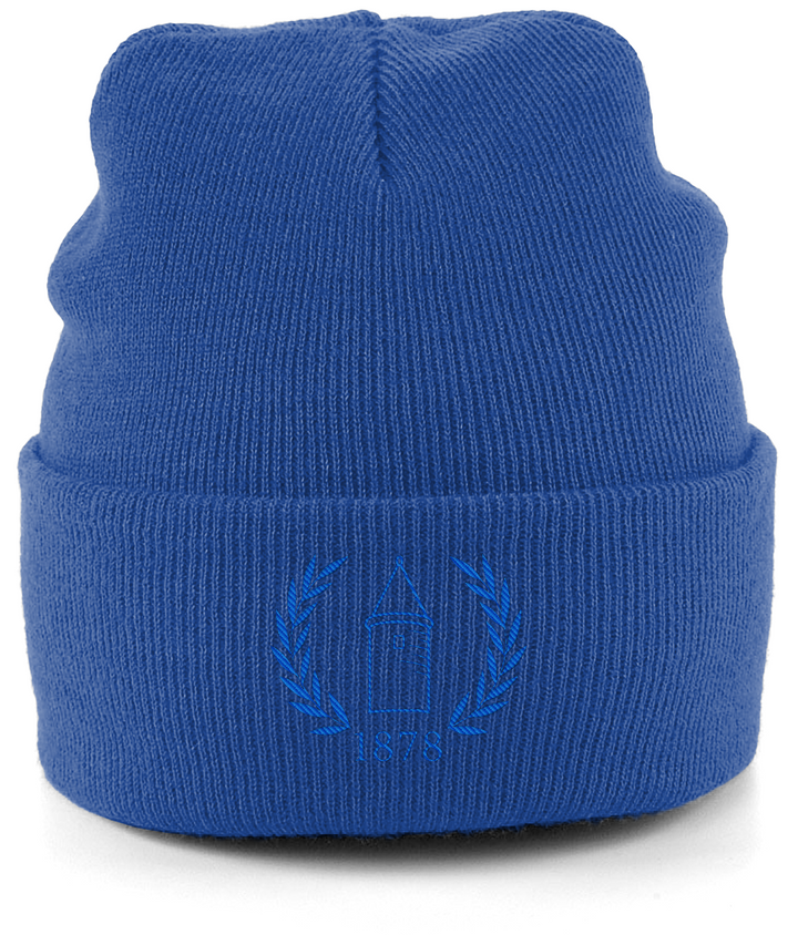 EFC 1878 embroidered Everton beanie in Bright Royal, Legends in Thread