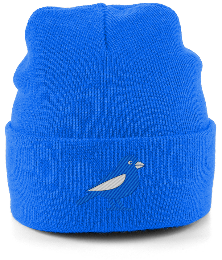 Cardiff Bluebird embroidered Cardiff City beanie in Sapphire Blue, Legends in Thread