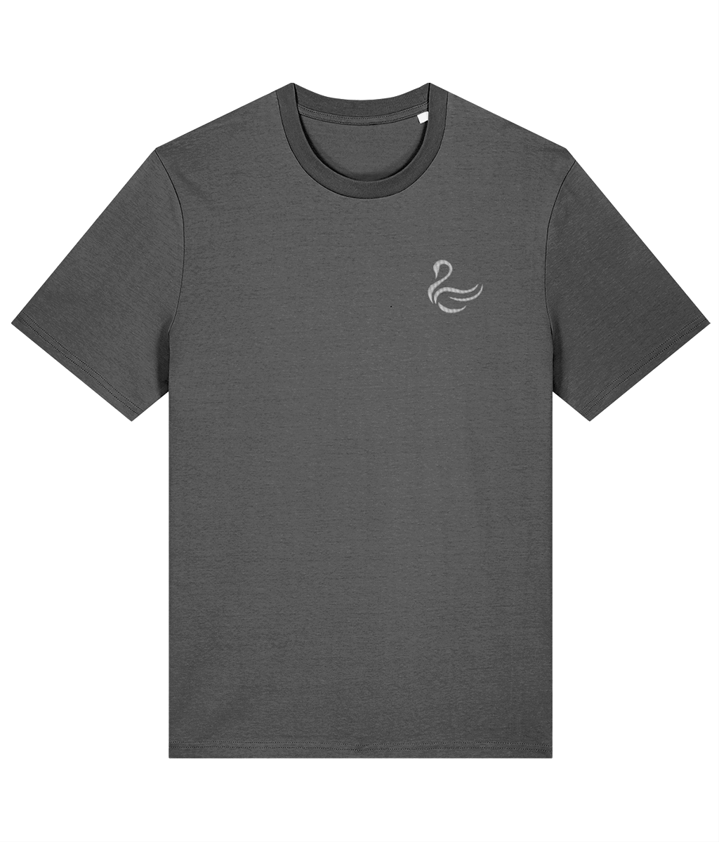 Swansea Swan embroidered Swansea City cotton tee in Anthracite, Legends in Thread
