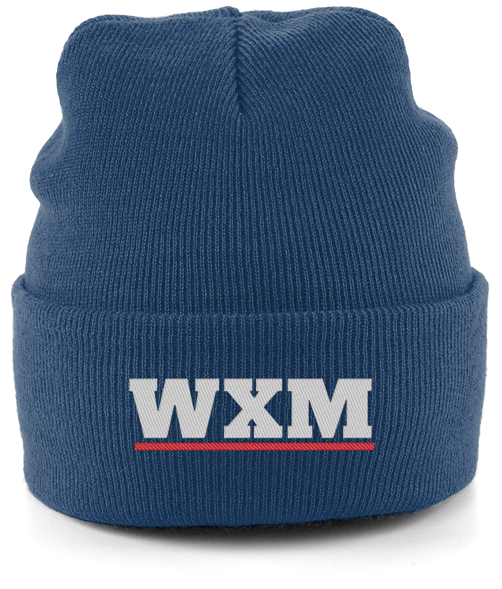 WXM embroidered Wrexham beanie in Oxford Navy, Legends in Thread