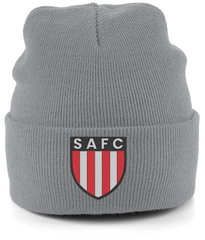 SAFC embroidered Sunderland beanie in Antique Grey, Legends in Thread