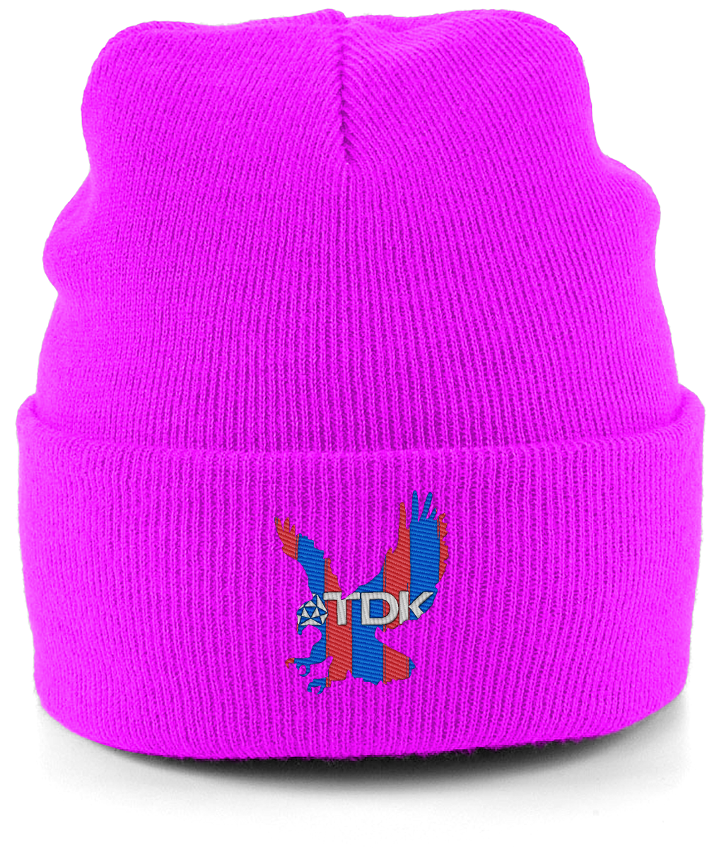 TDK Eagle embroidered Crystal Palace beanie in Fuchsia, Legends in Thread