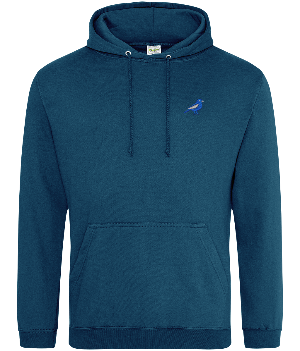 Cardiff Bluebird embroidered Cardiff City hoodie in Deep Sea Blue, Legends in Thread
