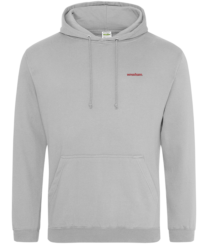 wrexham. embroidered Wrexham hoodie in Heather Grey, Legends in Thread