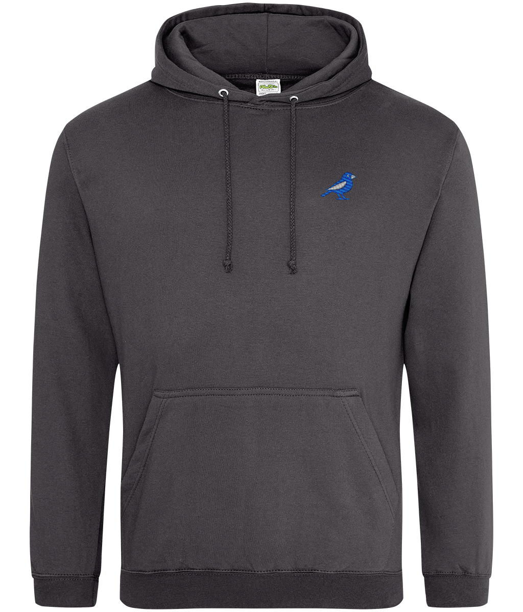 Cardiff Bluebird embroidered Cardiff City hoodie in Storm Grey, Legends in Thread