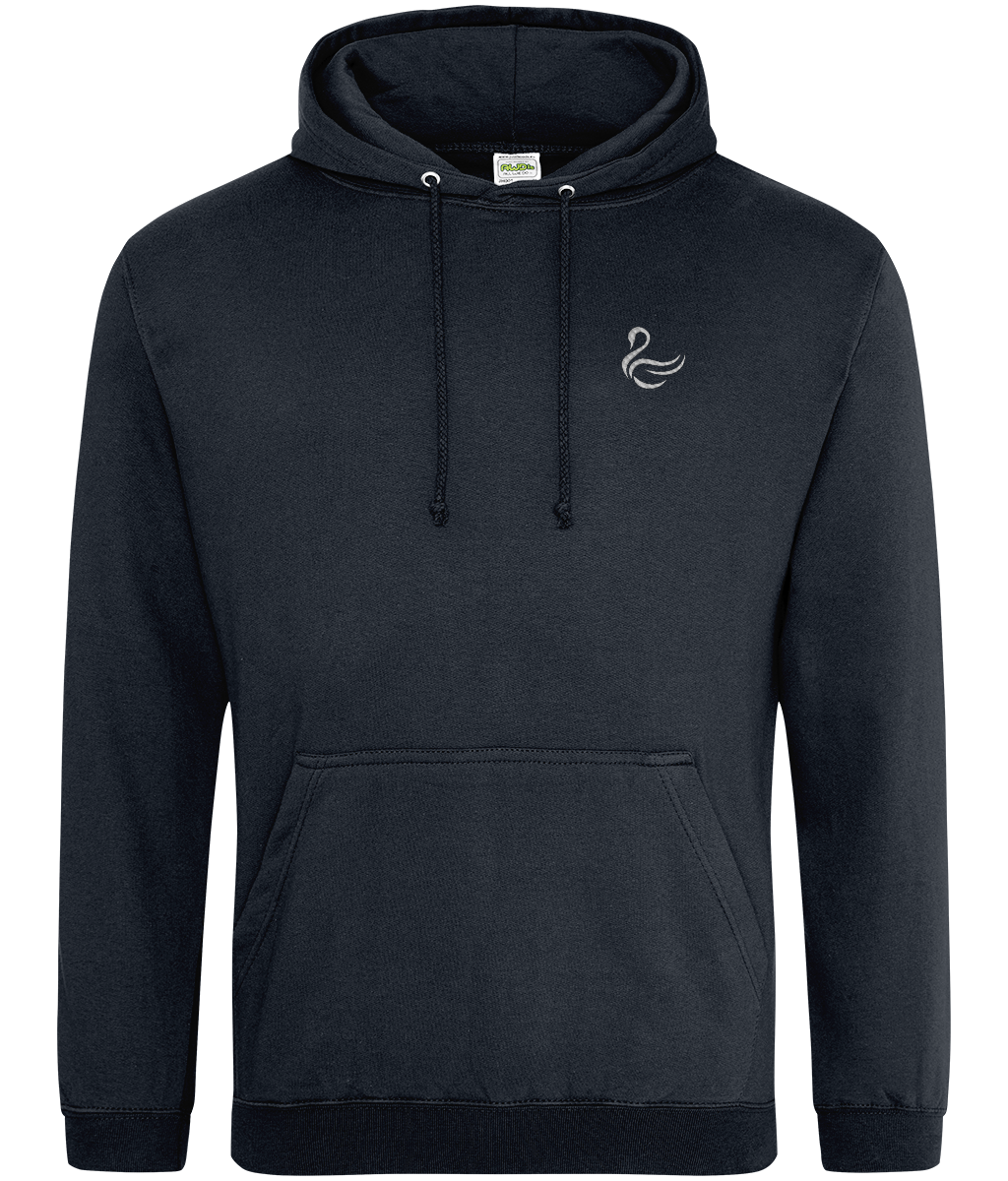 Swansea Swan embroidered Swansea City hoodie in New French Navy, Legends in Thread