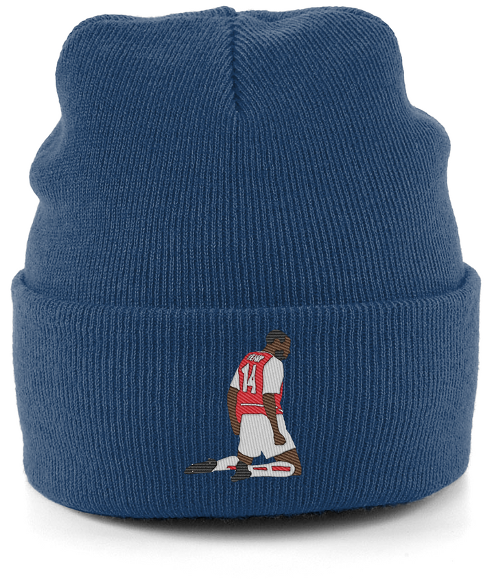Thierry Henry Knee Slide embroidered Arsenal beanie in Oxford Navy, Legends in Thread