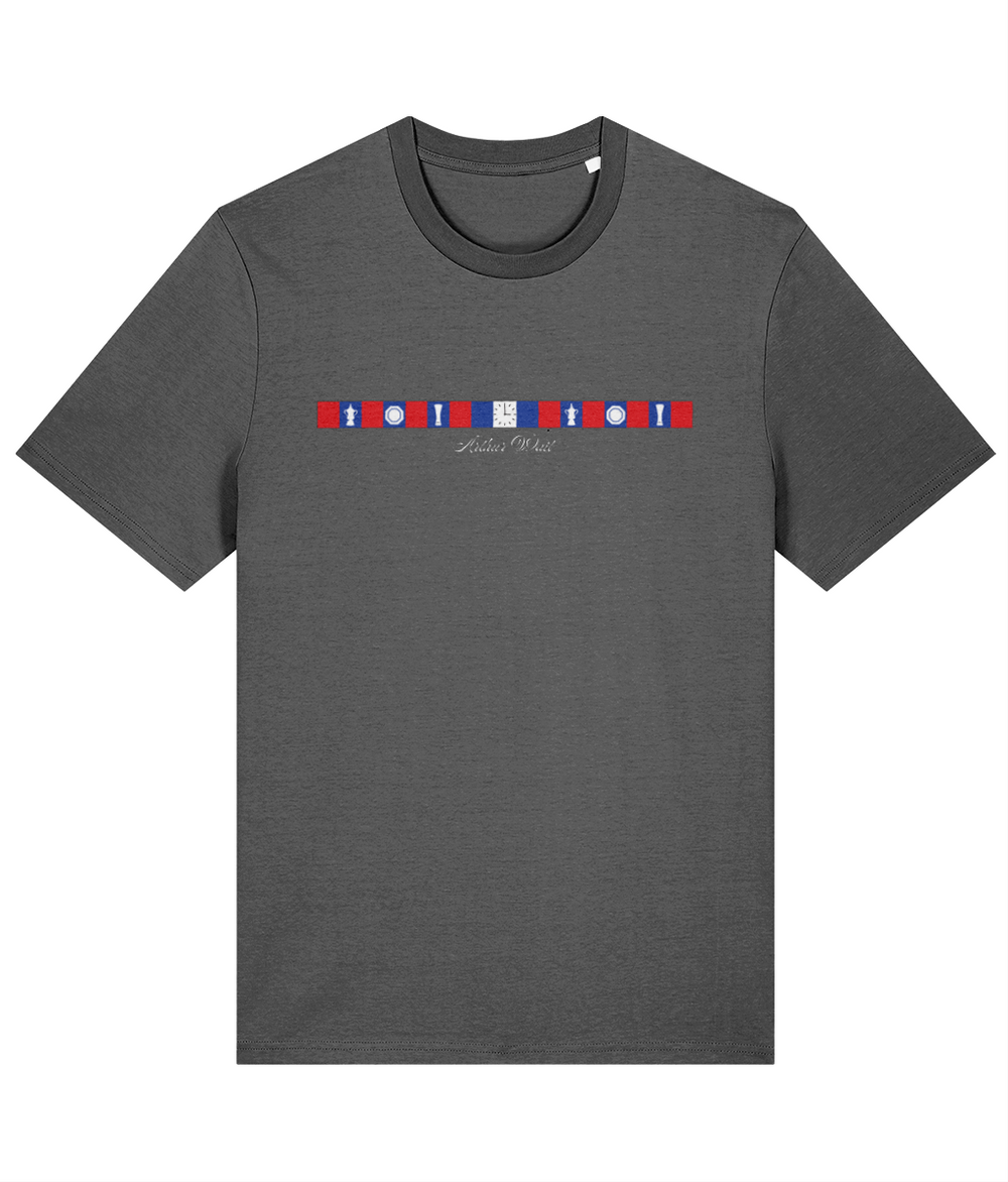 Arthur Wait Fascia printed Crystal Palace cotton tee in Anthracite, Legends in Thread