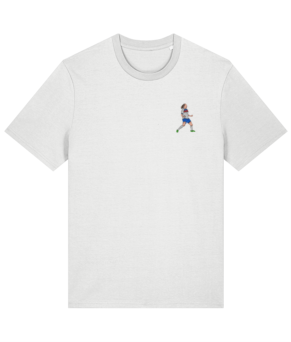 Lucy Bronze Celebration embroidered England Lionesses cotton tee in White, Legends in Thread