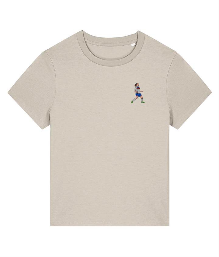 Ladies Lucy Bronze Celebration embroidered England Lionesses ladies fit t-shirt, Legends in Thread