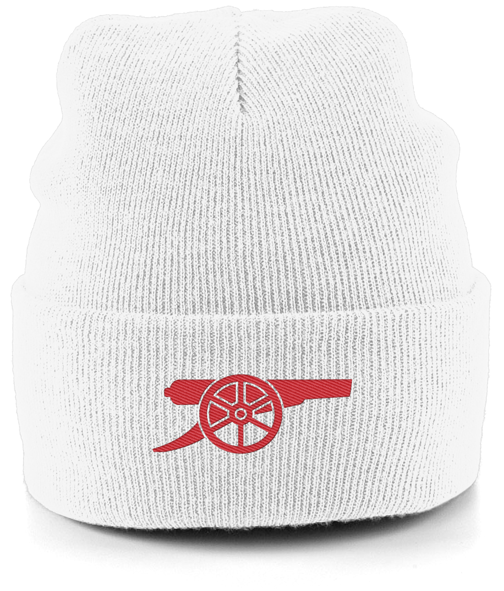 Arsenal Cannon embroidered Arsenal beanie in White, Legends in Thread