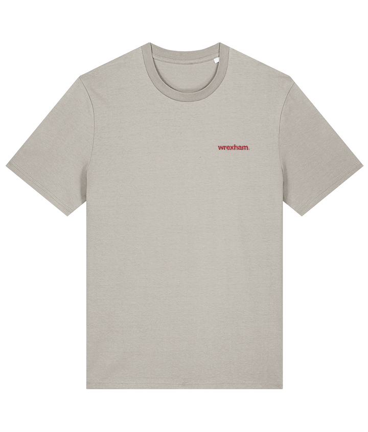 wrexham. embroidered Wrexham cotton tee in Heather Haze, Legends in Thread