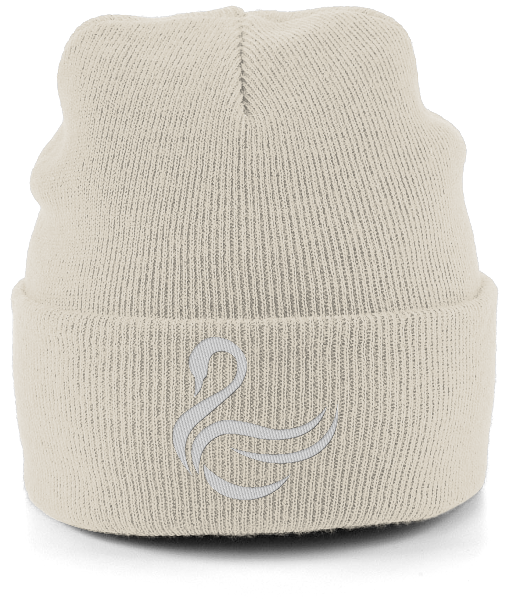 Swansea Swan embroidered Swansea City beanie in Almond, Legends in Thread