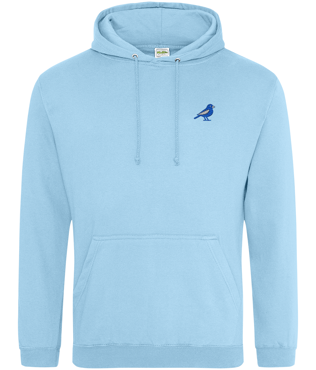 Cardiff Bluebird embroidered Cardiff City hoodie in Sky Blue, Legends in Thread