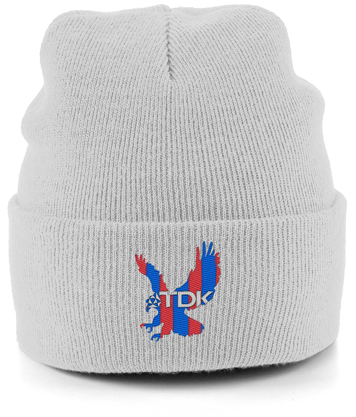 TDK Eagle embroidered Crystal Palace beanie in Light Grey, Legends in Thread