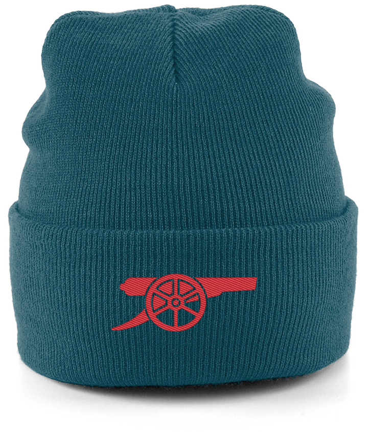 Arsenal Cannon embroidered Arsenal beanie in Petrol, Legends in Thread