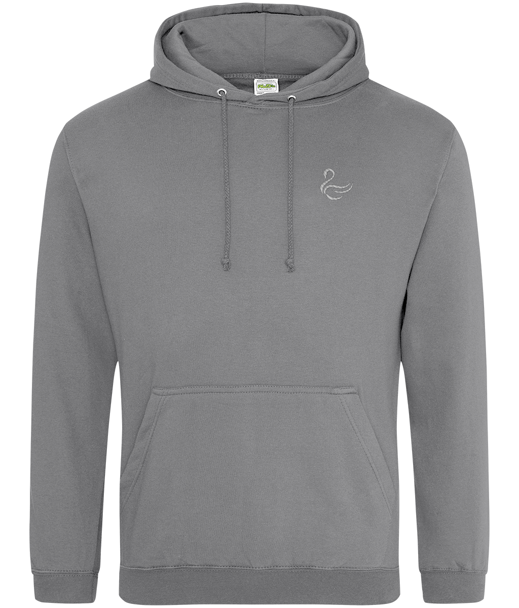 Swansea Swan embroidered Swansea City hoodie in Graphite Heather, Legends in Thread