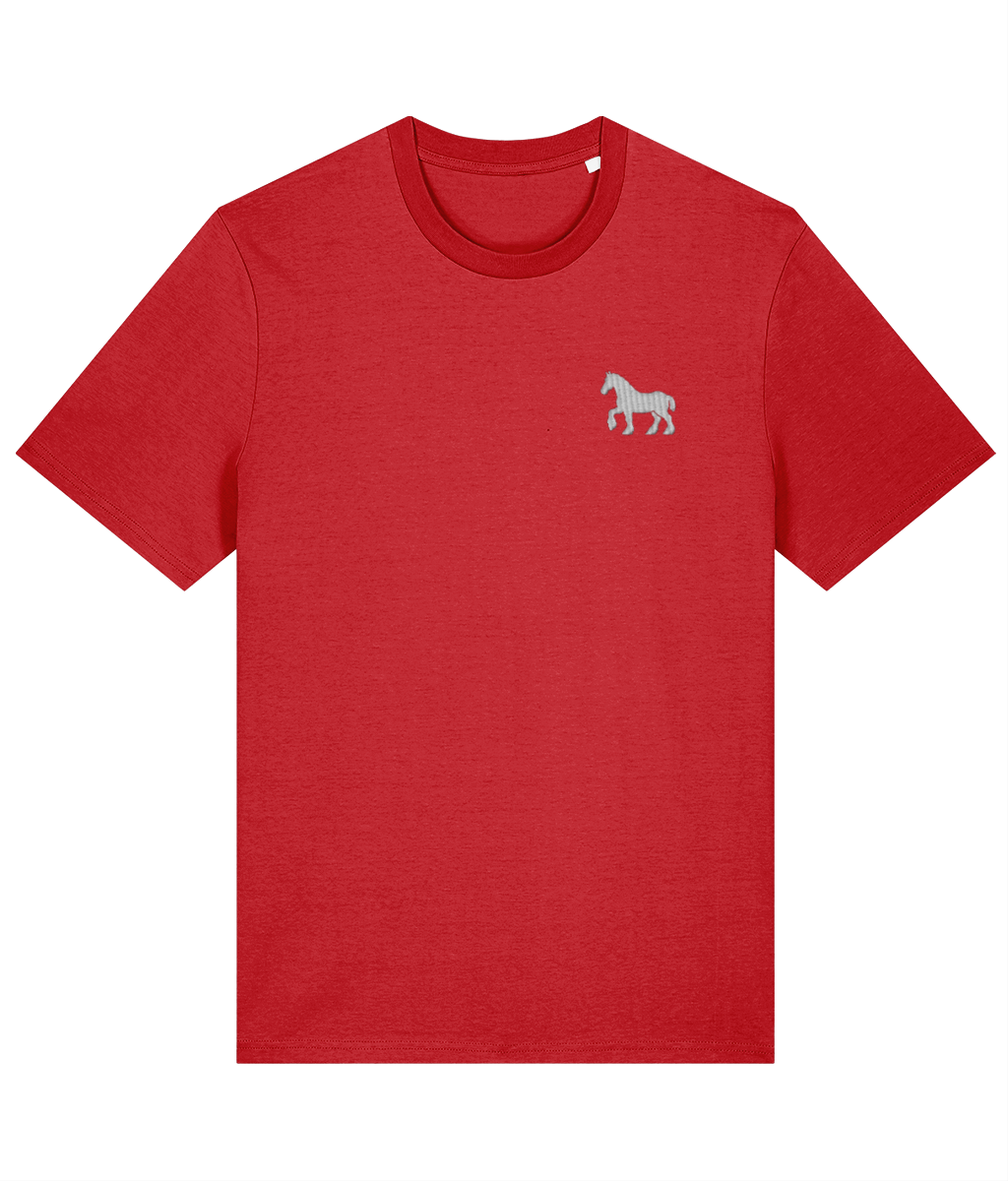 Ipswich Horse embroidered Ipswich Town cotton tee in Red, Legends in Thread