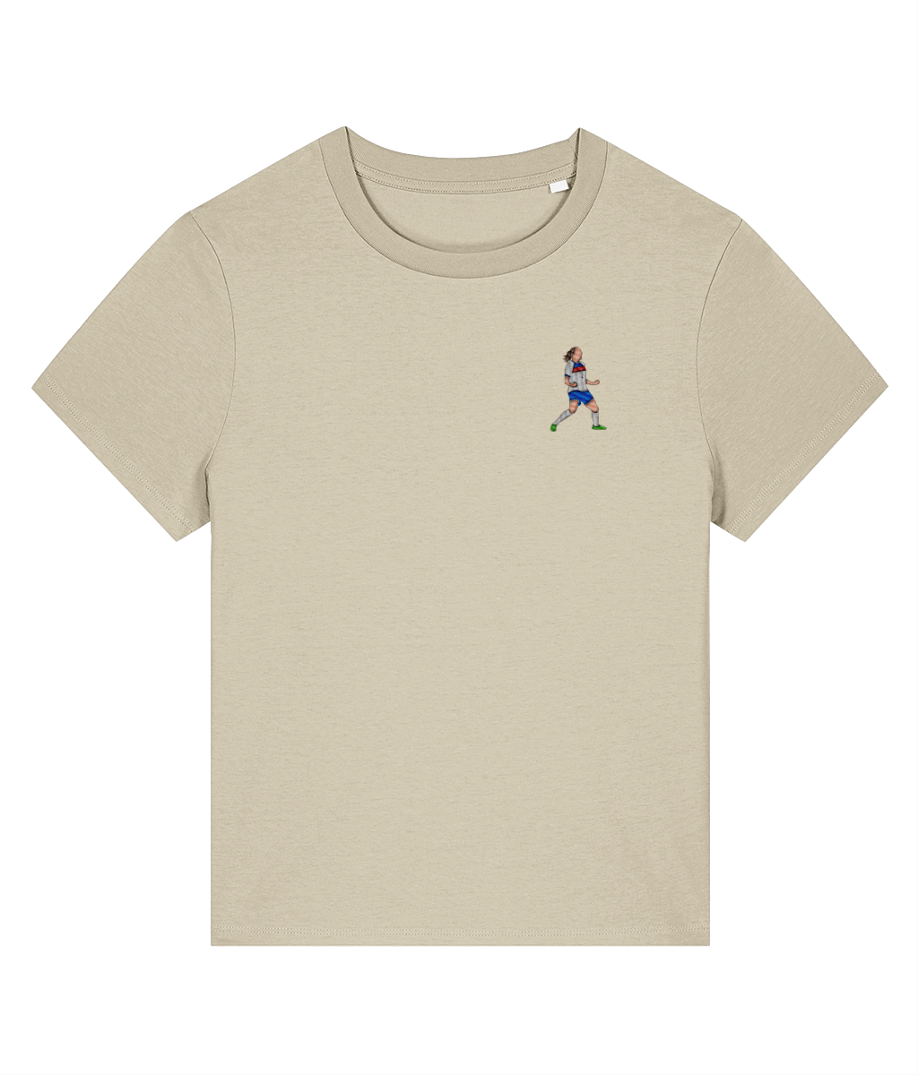 Ladies Lucy Bronze Celebration embroidered England Lionesses ladies fit t-shirt, Legends in Thread