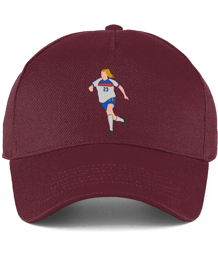 Alessia Russo embroidered England baseball cap in Burgundy, Legends in Thread
