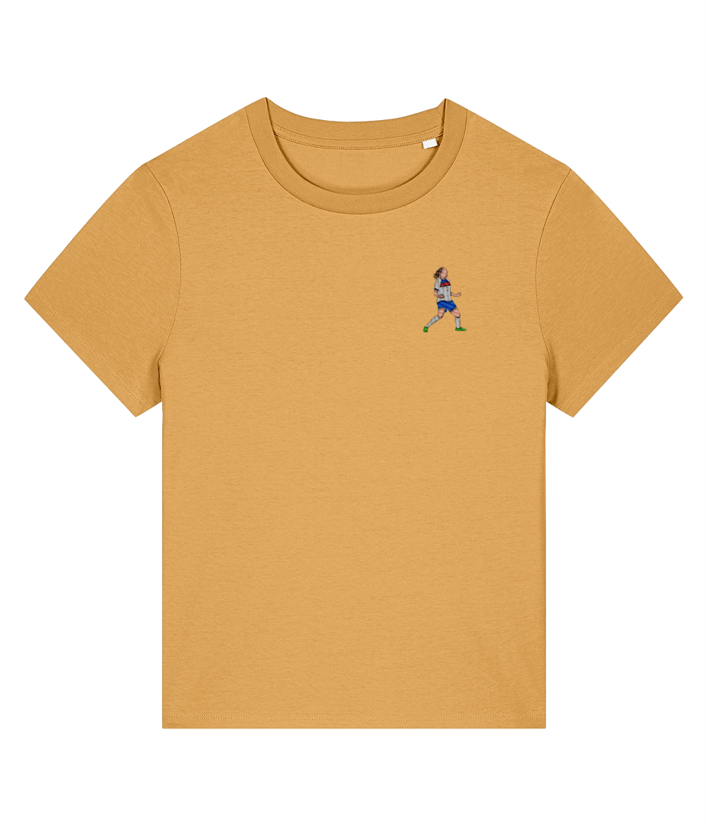 Ladies Lucy Bronze Celebration embroidered England Lionesses ladies fit t-shirt, Legends in Thread
