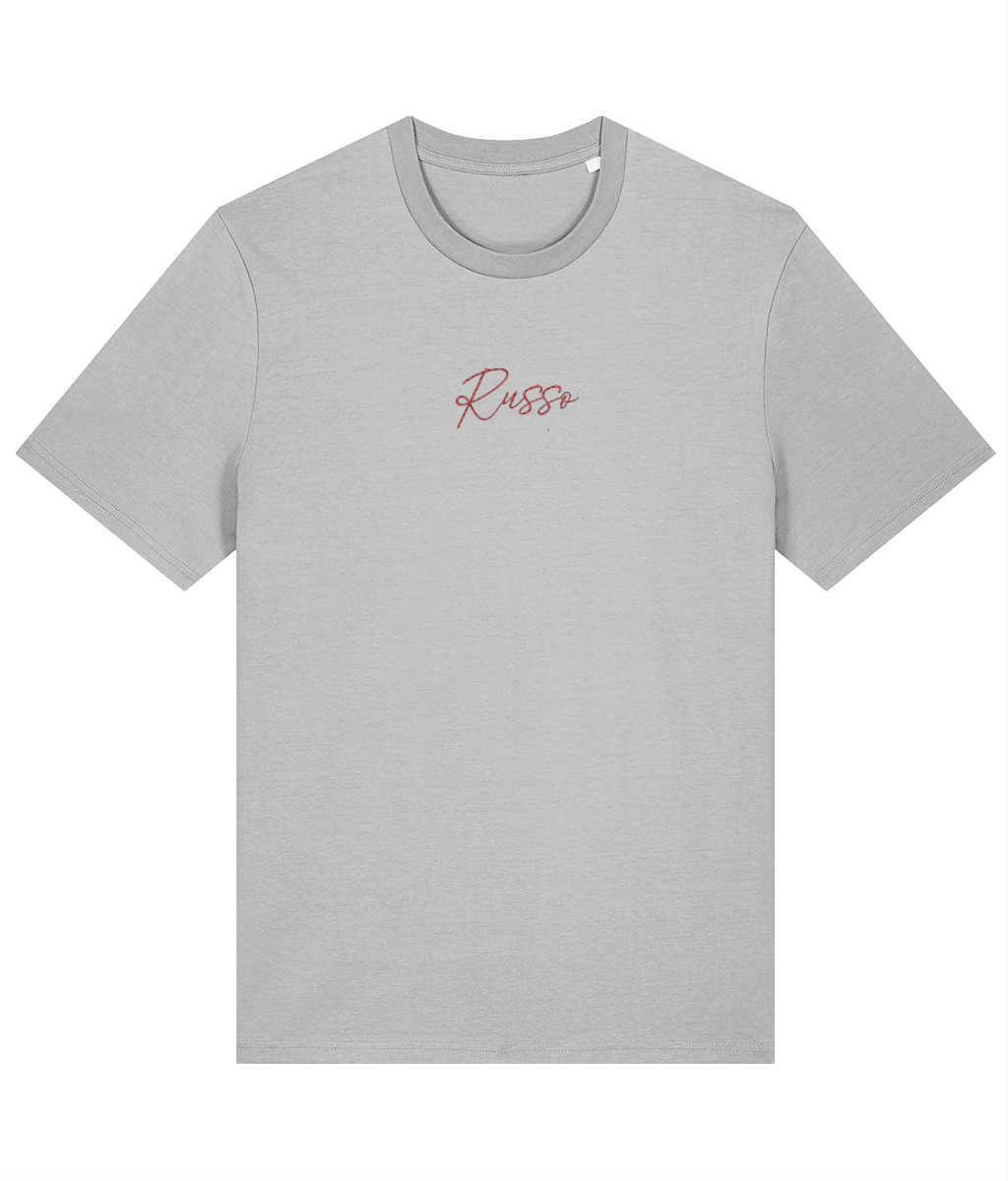 Russo Embroidery embroidered Arsenal cotton tee in Heather Grey, Legends in Thread