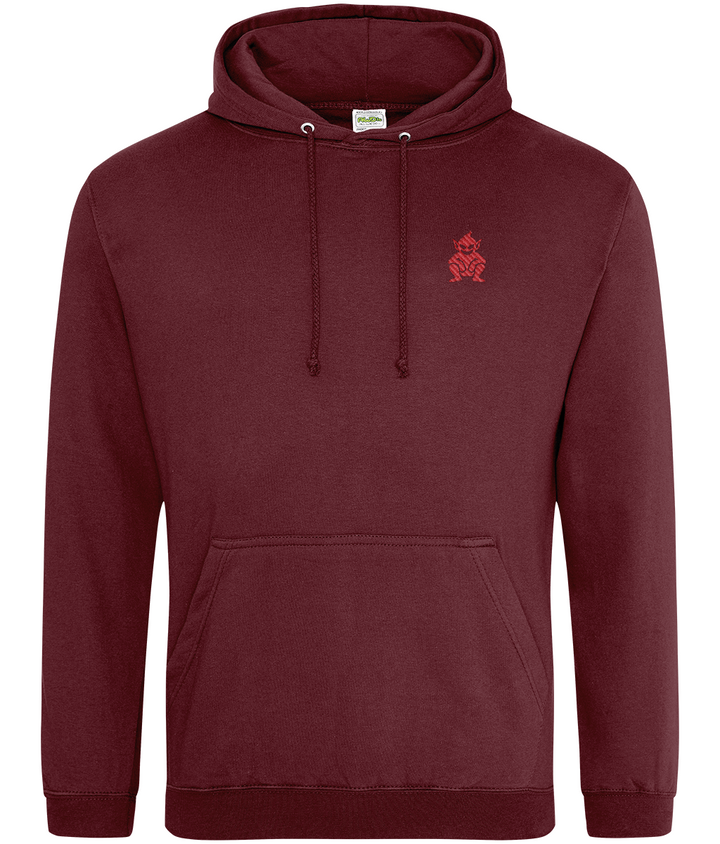 Lincoln Imp embroidered Lincoln City hoodie in Burgundy, Legends in Thread
