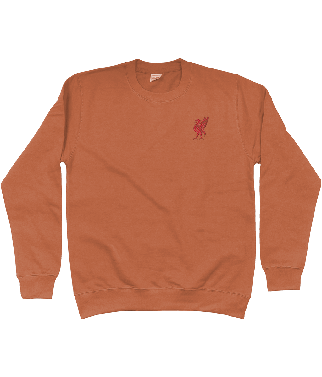 Liverbird embroidered Liverpool sweatshirt in Ginger Biscuit, Legends in Thread