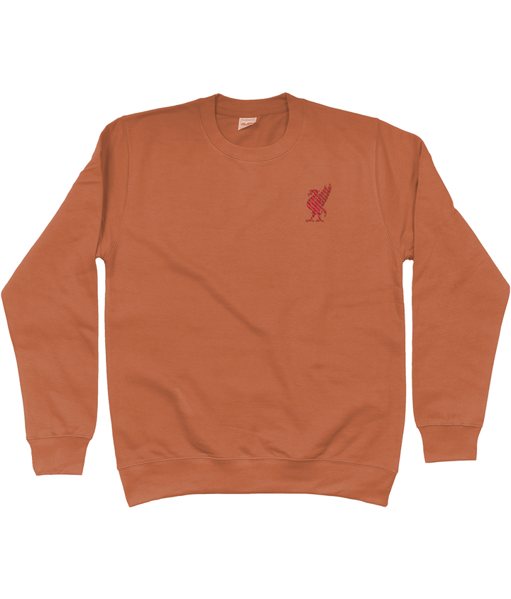 Liverbird embroidered Liverpool sweatshirt in Ginger Biscuit, Legends in Thread