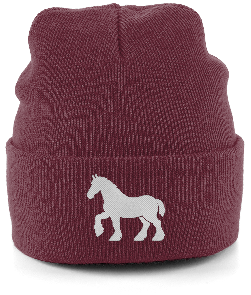 Ipswich Horse embroidered Ipswich Town beanie in Burgundy, Legends in Thread